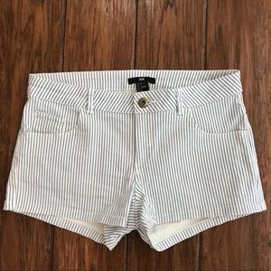 Baby Blue and white striped shorts